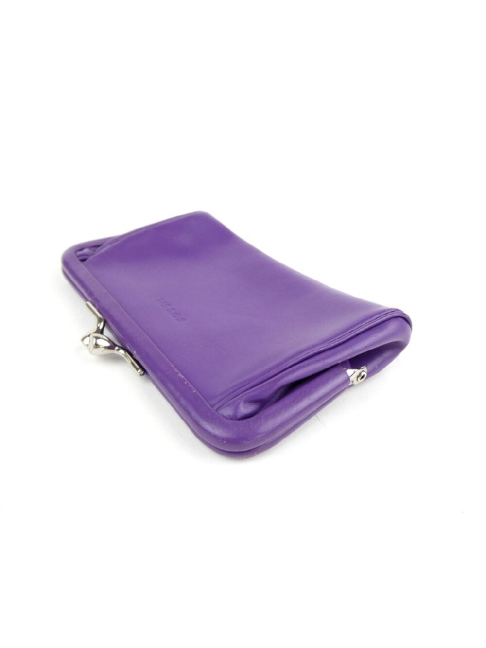 Fossil Purple Leather Kiss Lock Coin Purse - Picture 2 of 14